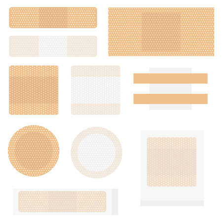 Medical adhesive plaster. Set of medical adhesive plaster. Flat design, vector illustration, vector.のイラスト素材