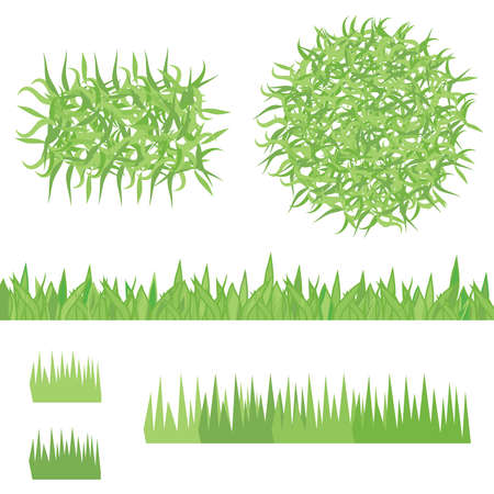 Grass, grass fragments, green lawn. Flat design, vector illustration.のイラスト素材