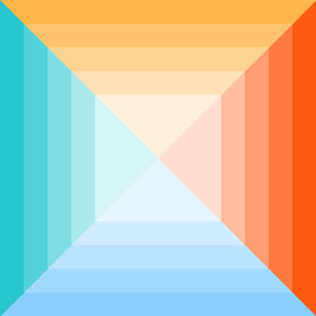 A colored geometric monochrome square divided into four colors. Flat design, vector illustration, vector.のイラスト素材