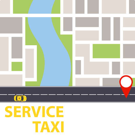 Taxi service. Location on the taxi map. Flat design, vector illustration, vector.のイラスト素材