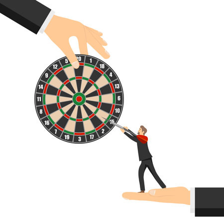 People play darts. A circle for playing darts with darts. Vector illustration. Vector.のイラスト素材