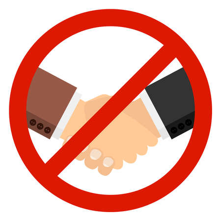 No handshake vector icon. It is forbidden to shake hands with each other. Vector illustration. Vector.のイラスト素材
