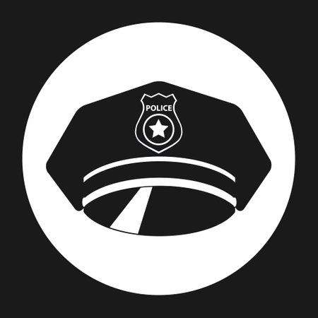 Police cap. Police cap icon. Vector illustration Vectorのイラスト素材