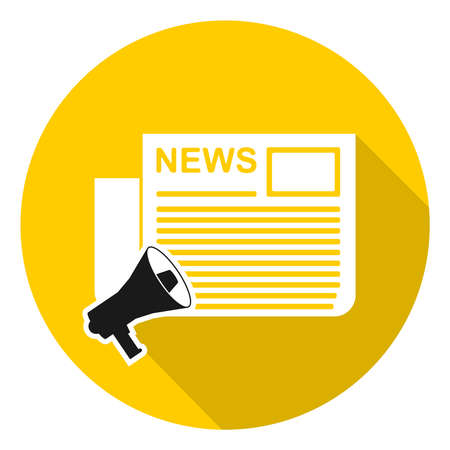 News newspaper, loudspeaker news newspaper icon. vector illustration. Vector.のイラスト素材