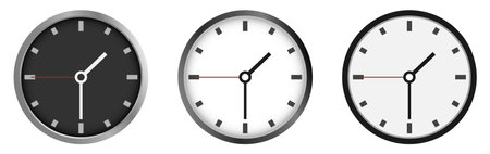 Wall clock, wall clock icon isolated on white background. Vector, designer illustration.