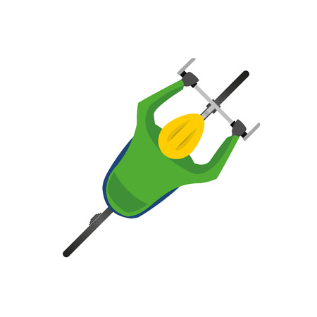 Simple Vector Illustration of Man Riding a Bike. Flat Design. View from above.のイラスト素材