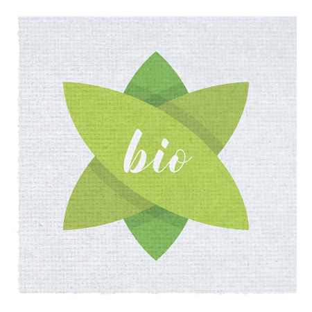 Label for Bio Products. Green Leaves and Vectorized Natural Texture.のイラスト素材