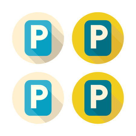 Flat Design Icons. Road Sign Indicating Parking.のイラスト素材