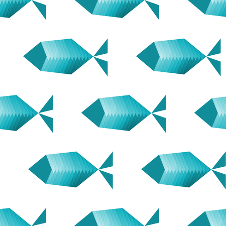 Seamless Pattern with Stylized Fishes. Vector Illustration.のイラスト素材