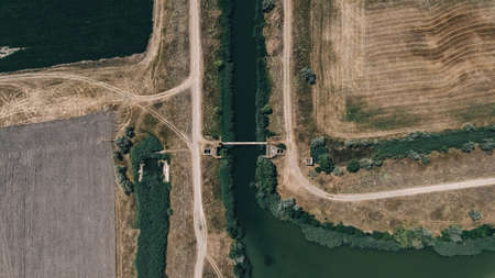 field texture top view from drone