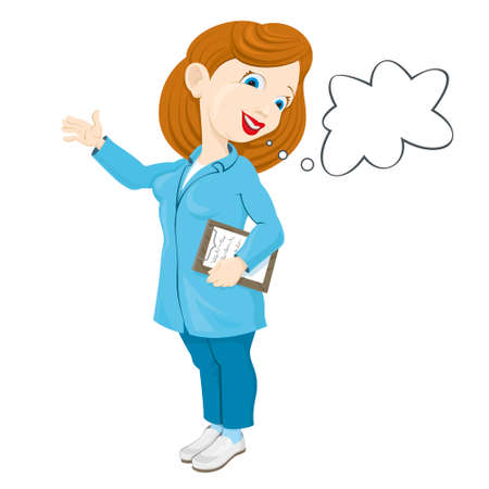 smiling nurse in a medical lab coatのイラスト素材