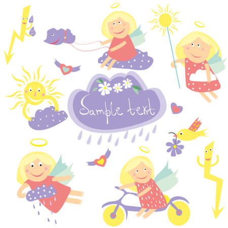 Different weather Vector Illustration Setのイラスト素材