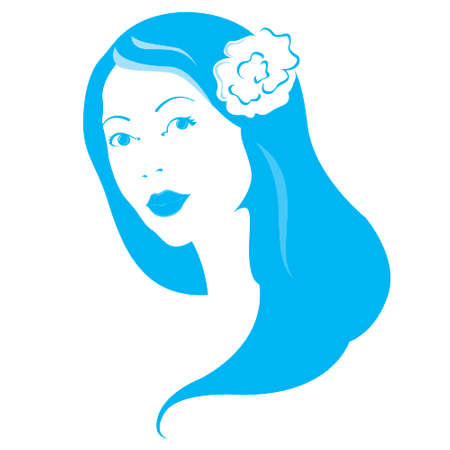 Beautiful woman with flower, vectorのイラスト素材