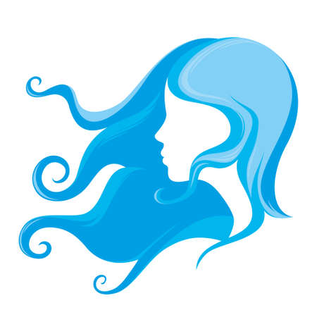 Beautiful girl with long hairのイラスト素材