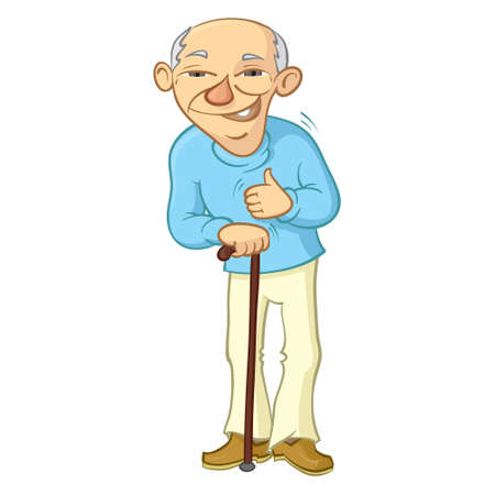 old man with thumb upのイラスト素材