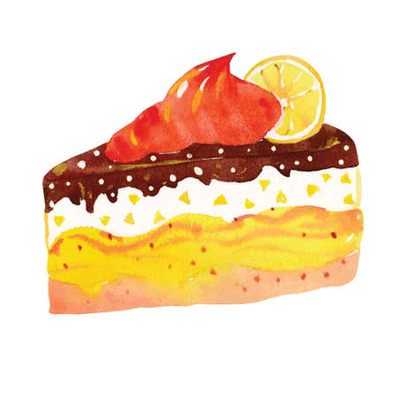 watercolor  sweet cake, vector illustrationのイラスト素材