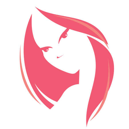 illustration of woman head,  vectorのイラスト素材