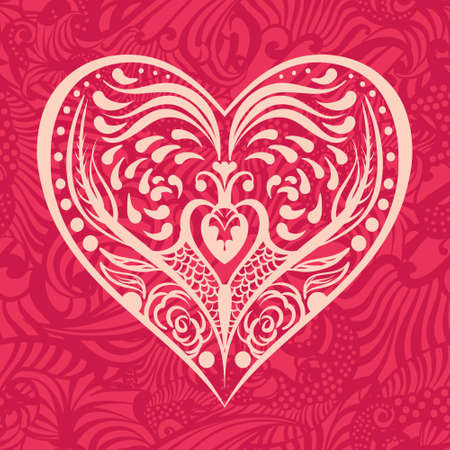 pattern  with heart in the middleのイラスト素材