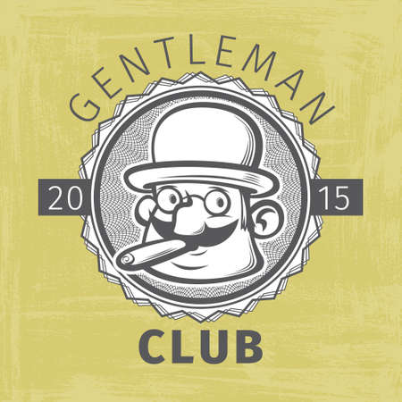 gentleman club logo. vector illustrationのイラスト素材