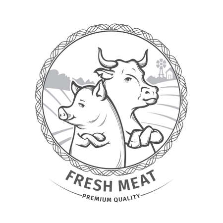 Illustration of butcher shop のイラスト素材