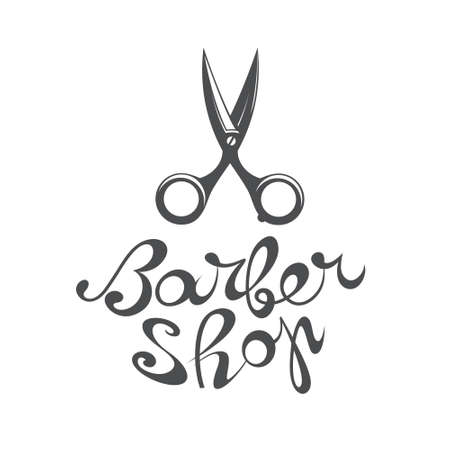 Barber shop label,  or  design elementのイラスト素材