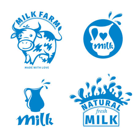 Vector labels or logos for milkのイラスト素材