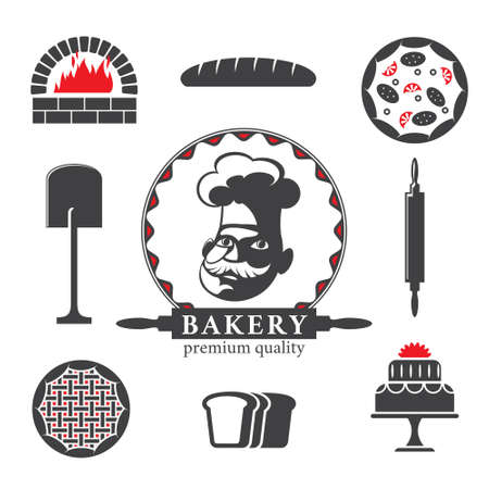 Set of bakery  design elementsのイラスト素材