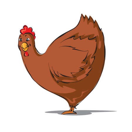 Happy hen cartoon. Vector illustrationのイラスト素材