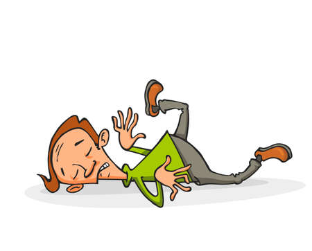 Dead man lying on his back on the groundのイラスト素材