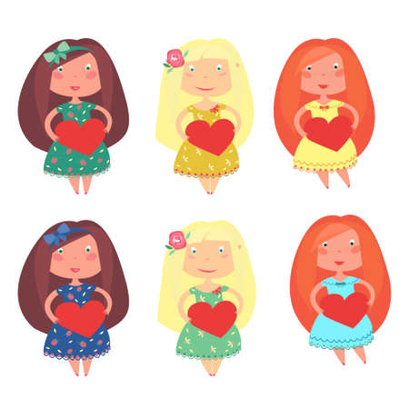 cute little girlsのイラスト素材