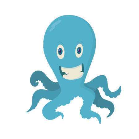 Illustration of cute octopus, vector cartoon character.のイラスト素材