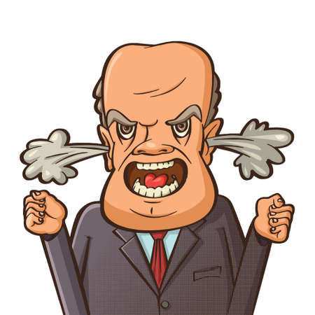 Angry businessman shouting.のイラスト素材