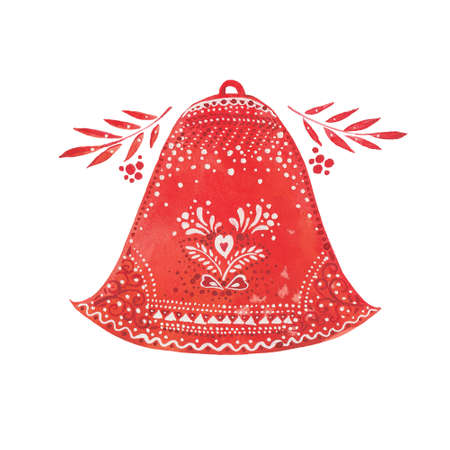 watercolor red bellの写真素材