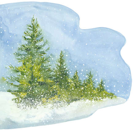 Spruce forest. Holiday Winter background for Merry Christmas and Happy New Year designの写真素材