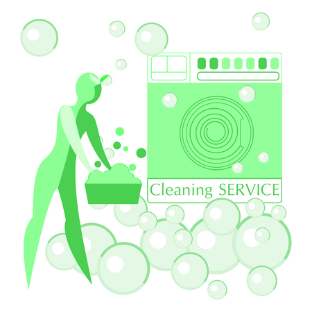 Vector image of women. Cleanliness, cleaning.のイラスト素材