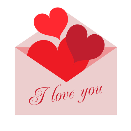 Vector image of the heart for holiday decoration. Heart in envelopeのイラスト素材
