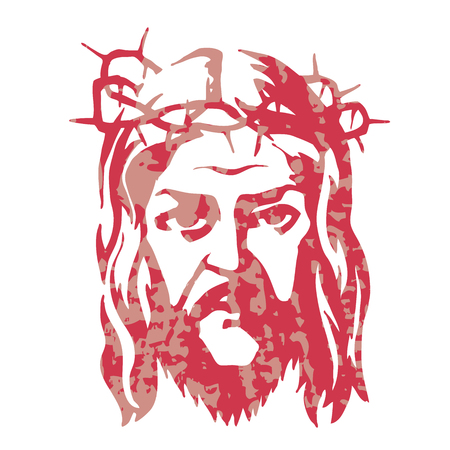 Illustration pour Silhouette image of Jesus Christ. Pastiche. - image libre de droit