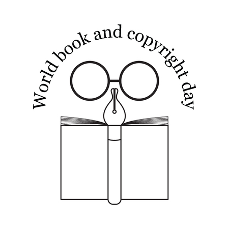 Logo of the world book and copyright day.のイラスト素材