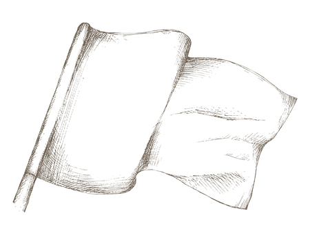 An element of decoration for Patriotic holidays. Isolated object on white background. Hand drawing in sketch style.のイラスト素材