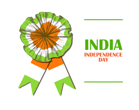 Independence Day of India. August 15. Indian tricolorのイラスト素材
