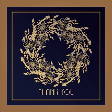 Flower wreath for laser cutting and printing. Template for the design of cards, invitations, labels.のイラスト素材