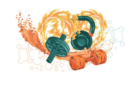 Fitness concept. Elements of a healthy lifestyle. Stylized spray.のイラスト素材
