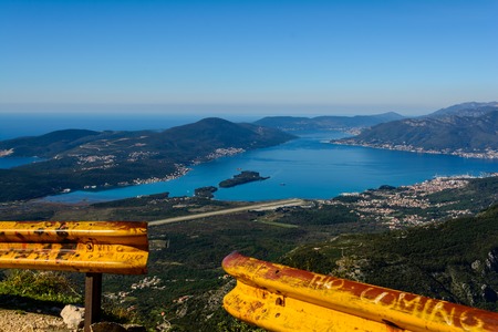 Landscape of the Mountains and sea in Montenegroの写真素材