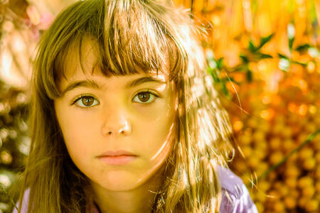 Profile of a beautiful seven year old girl