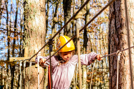 Little girl in Adventure Parkの写真素材