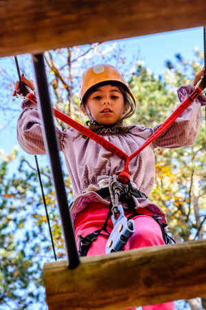 Little girl in Adventure Parkの写真素材