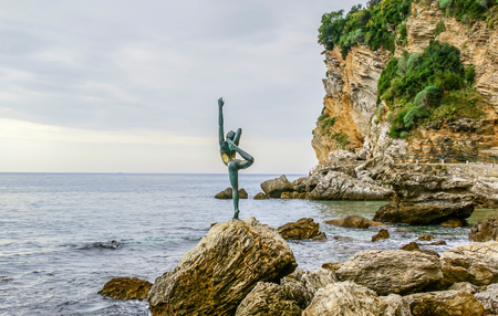 Dancing girl statue in Budva,Montenegroの写真素材