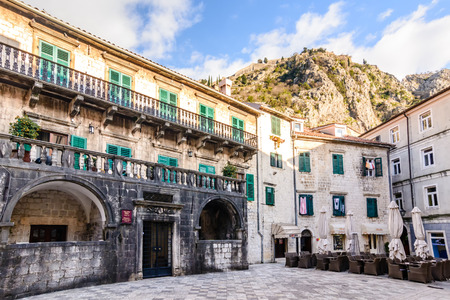 Palace of Pima family, Kotor, Montenegro. Unesco Town.のeditorial素材