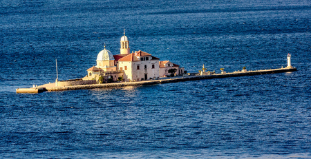 Gospa od Skrpjela, Perast, Montenegro. Small church in a Bay of Kotorの写真素材