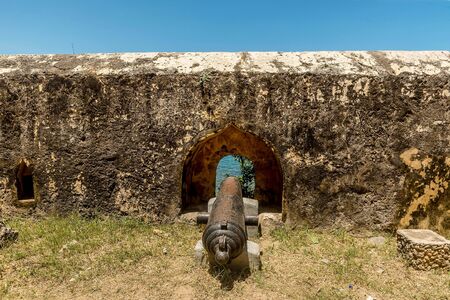 Defensive wall of Fort Jesus in Mombasa, Kenyaのeditorial素材